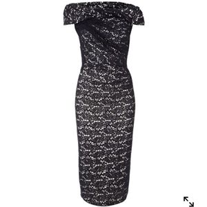 Navy & White Knot Lace Dress - Pied a Terre.